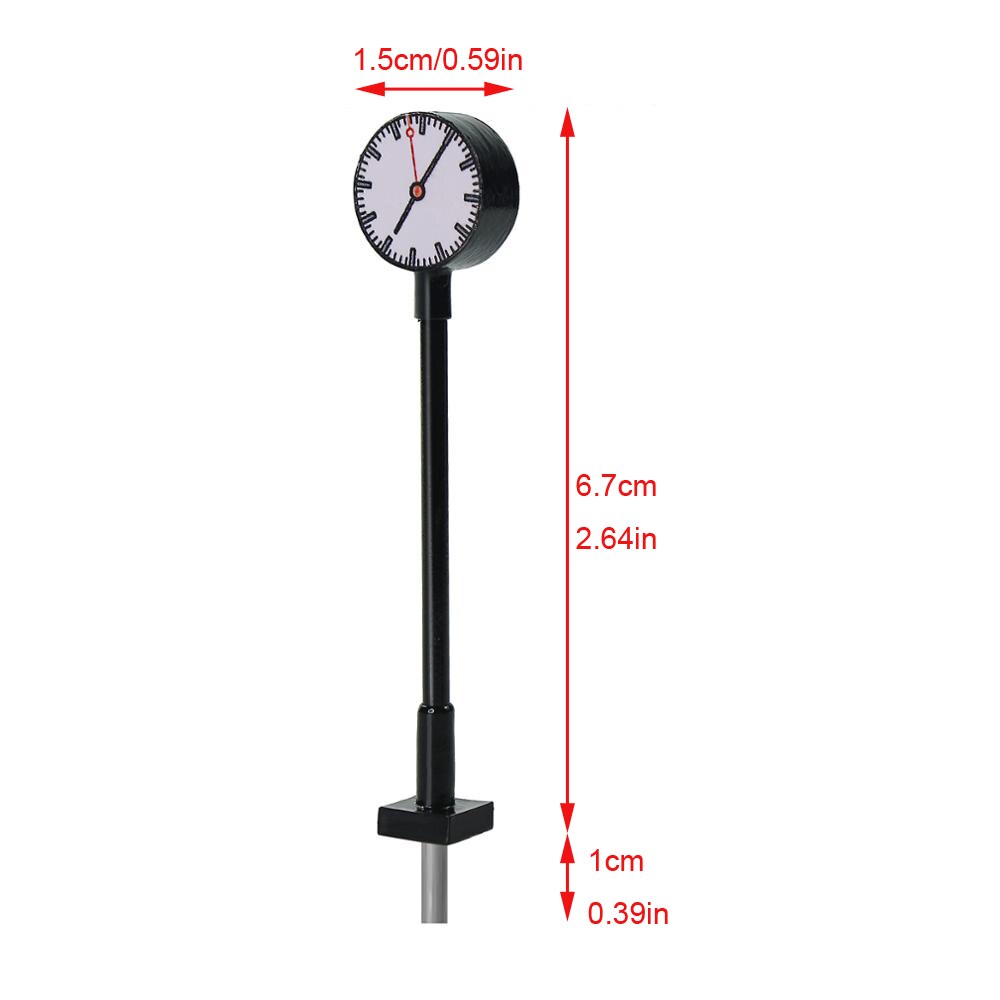 Model Railway Lights Lit Platform Clock Lamp Train Station Layout HO N Scale LQS62: 3v HO scale