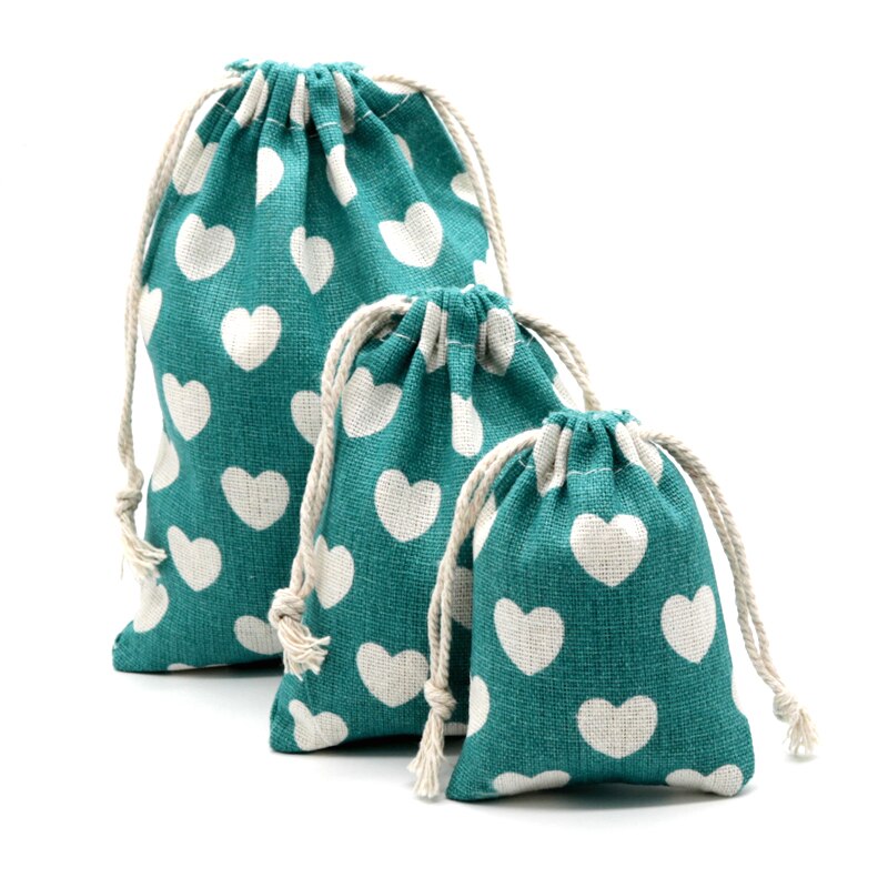 1pc store bomuldsposer 19 x 24cm forskellige designs snoreposer linned taske kosmetik boutique smykker emballage poser