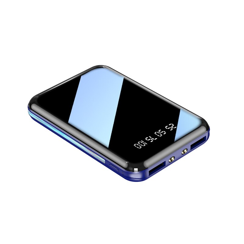 Power Bank 20000mAh Dual USB Portable Charger External Battery Mini Powerbank For iPhone 11 Xs X Samsung S8 S20 Xiaomi Poverbank: Square Dark Blue