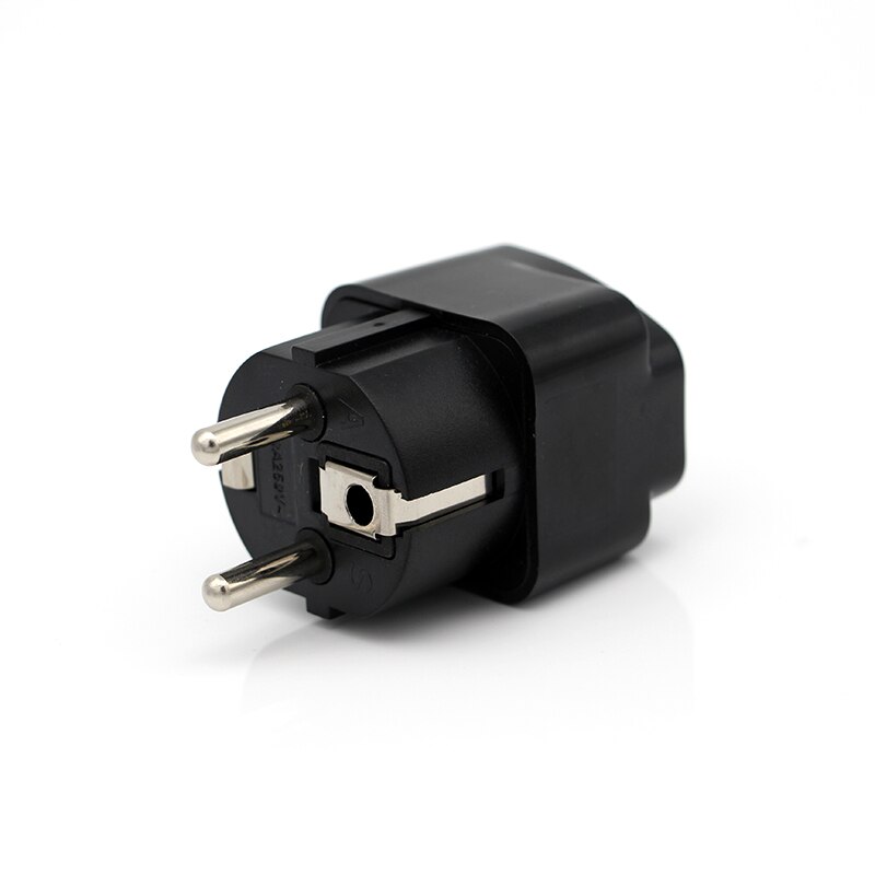 Utomlands resa och hem vit svart adapter elkontakt för eu europeisk socket converter passar italien frankrike spanien ryssland mm.
