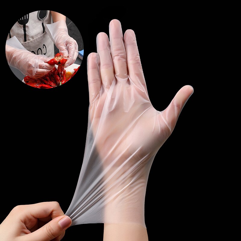 Guantes desechables Tpe gruesos y duraderos de Pvc de categoría alimenticia, goma de látex, accesorios de cocina, 100 Uds.