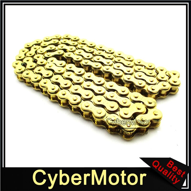 Chaîne en or 420 104 maillons pour moteur chinois 110cc 125cc, moteur de fosse, de vélo de piste, Quad 4 roues, moto