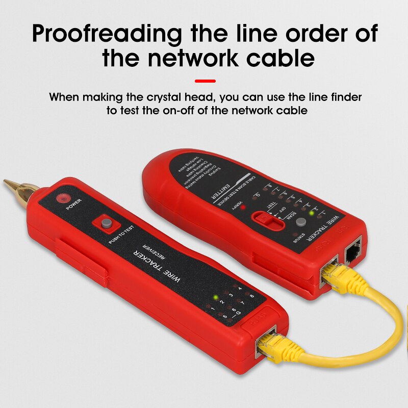 Rj11 rj45 crimper cat 5 cat 6 lan netværkskabeltester telefon wire tracker tre farver til rådighed