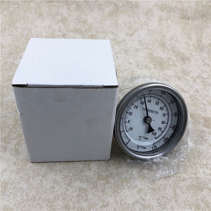 Hjemmebrygget 0 ~ 220f graders øltermometer , 3 " ansigt & 2 " sonde , 1/2 " mnpt, kedel svejsefrit bimetal termometersæt