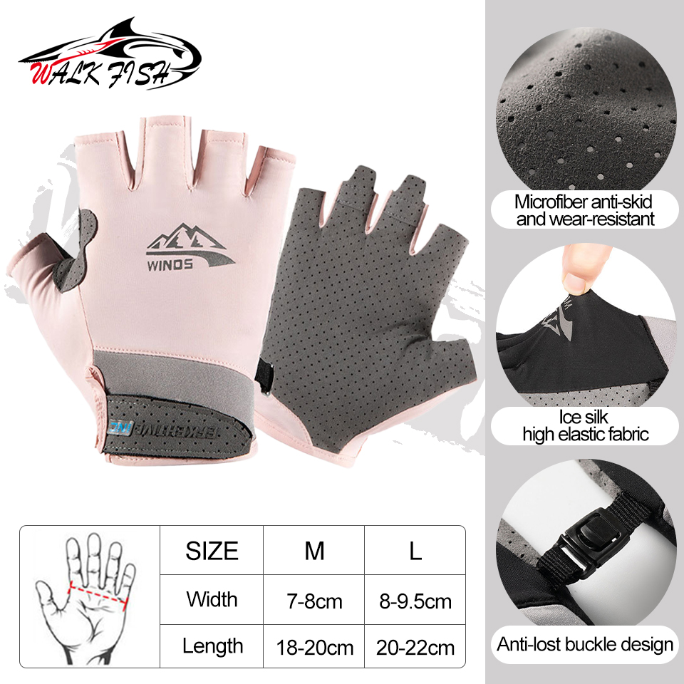 Guantes sin dedos para hombres y mujeres, protección solar UV, guantes de medio dedo para pesca, remo, vela, remo, senderismo, guantes deportivos