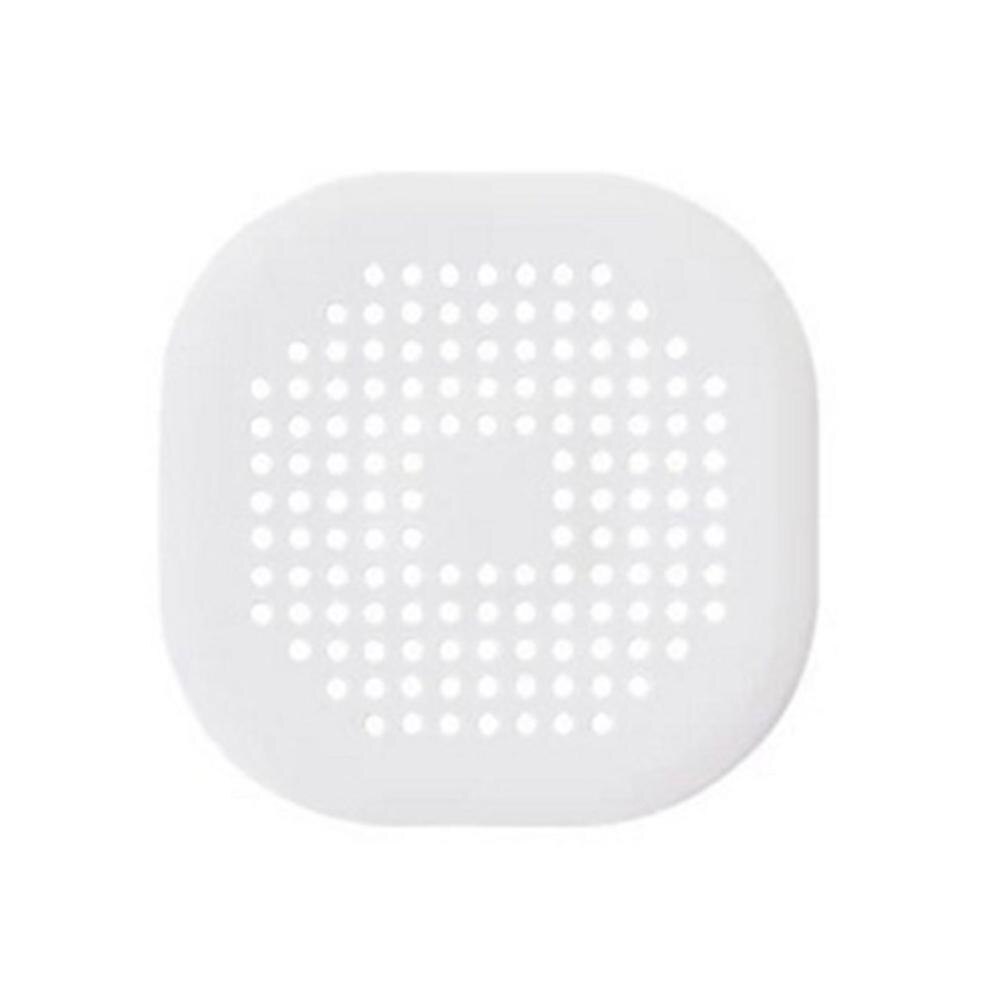 Square Drain Cover for Shower TPR Drain Hair Catcher Flat Silicone Plug for Bathroom and Kitchen Flat Strainer Stopper: white