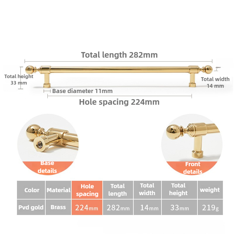 Fransk stil luksuriøse gull kjøkkenskap dørhåndtak solid messing skuffknotter møbelhåndtak maskinvare: Flerfarget