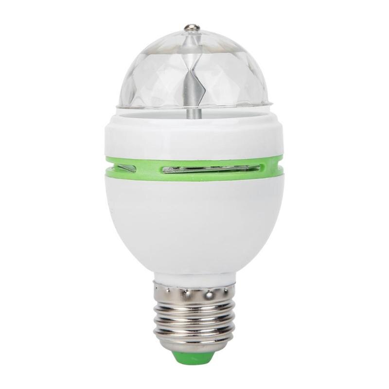 E27 RGB LED Bulb 3W Rotating Crystal Magic Ball Stage Party DJ Disco Lights Xmas Party Lighting