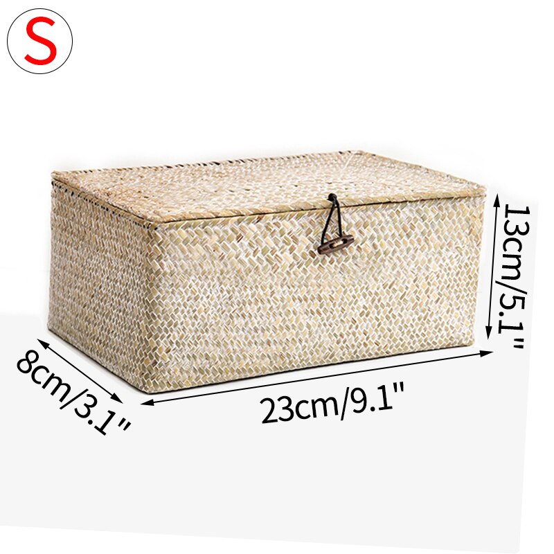 Cestas de almacenamiento de tela de maíz nórdico, contenedor de ropa, cesta tejida para la colada, caja de almacenamiento para cosméticos, restos de fruta hechos a mano: style3 S