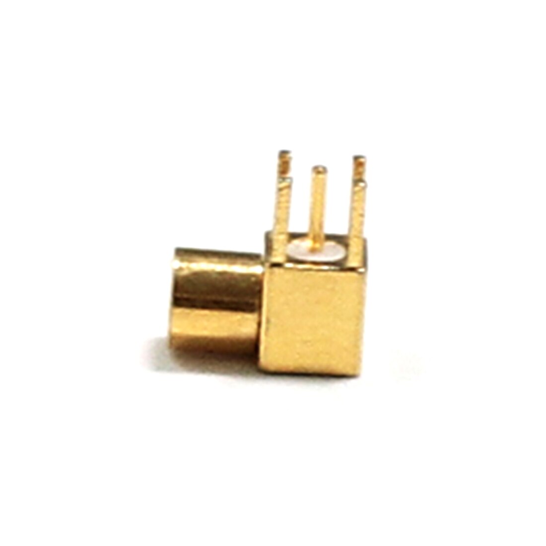 Conector convertidor MMCX hembra RF coaxial, montaje PCB con poste de soldadura, ángulo recto, chapado en oro, , , 1 ud.