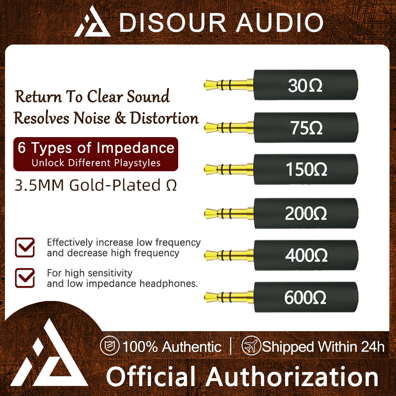 Conductor Earphone Impedance Plug 30/75/150/200/400/600 ohm Noise Cancelling Adapter 3.5mm Resistance Reduce Noise Filter Plug