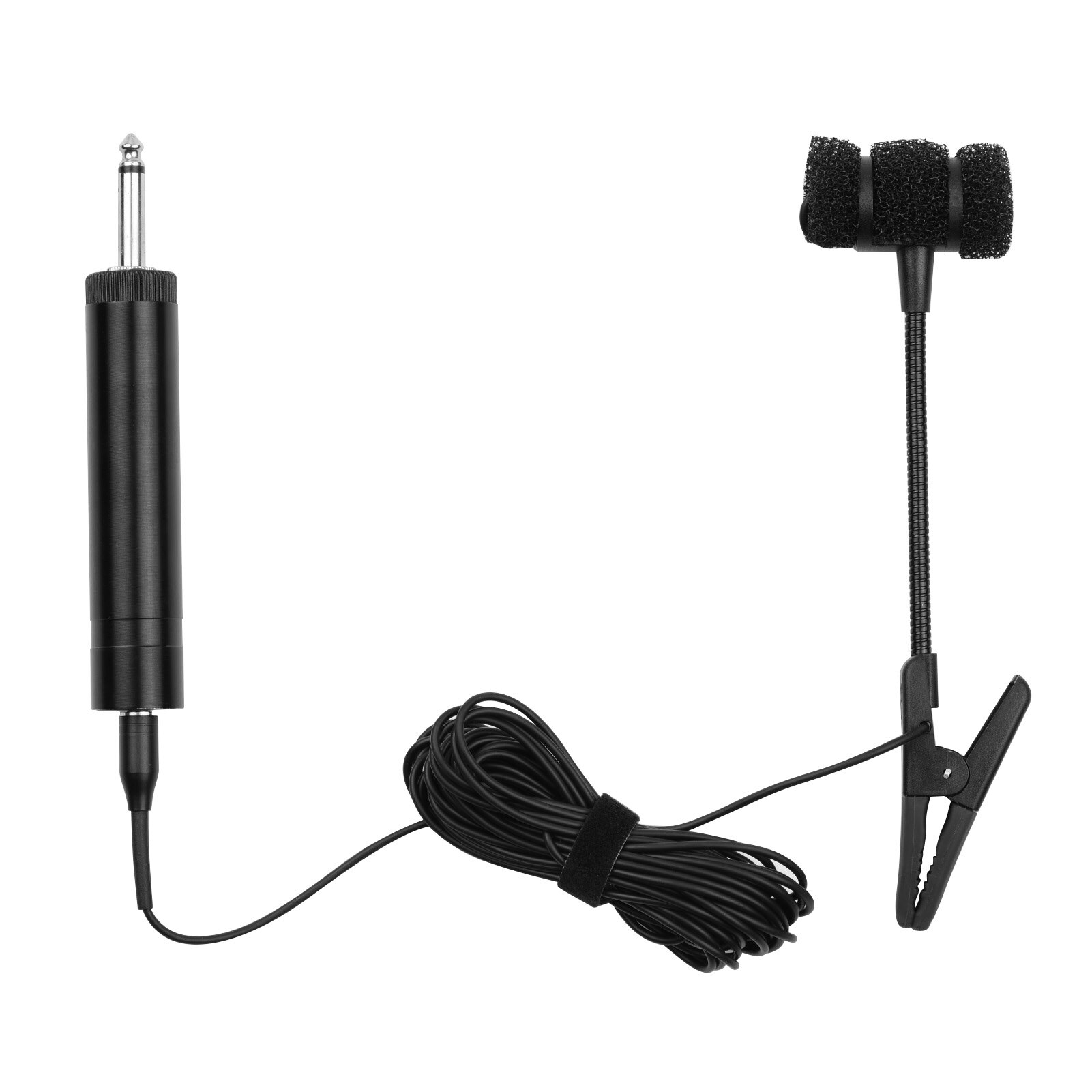 Micrófono de saxofón con cable, micrófono de condensador con Clip, enchufe de 3,5mm con enchufe de conversión de 6,35mm para trompetas, clarinetes, saxofones