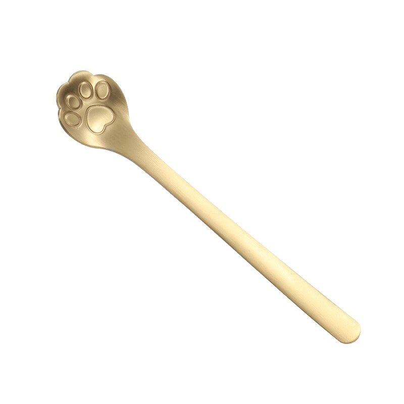 Cartoon Cat's Claw Spoon 304 Stainless Steel Spoon Coffee Stirring Spoon Ice Cream Long Handle Dessert Spoon