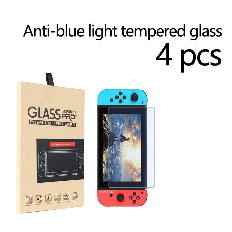 [ 4 stück] farbschutzfolie für nintendo switch, hochauflösende schutzfolie aus gehärtetem glas mit blaulichtfilter: Antiblauglas