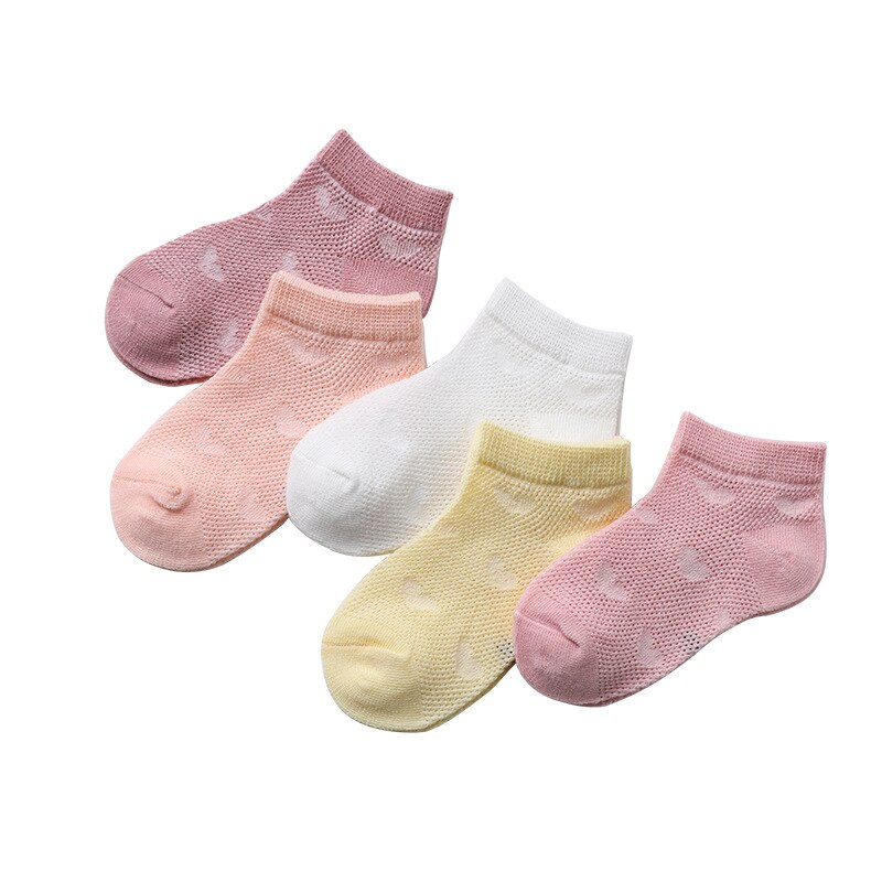 Bébé Chaussettes D'été -Né Garçons Filles Maille Chaussette 0-12year Unie Coton Bébé Vêtements 5 paire/lot