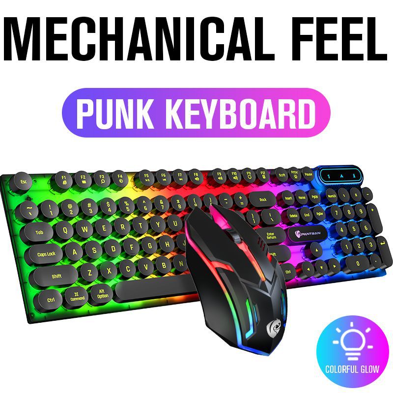 Gamer Keyboard And Mouse PC Gaming Keyboard RGB Backlit Keyboard Rubber Keycaps Wired Keyboard Mouse Gamer Gaming Mouse