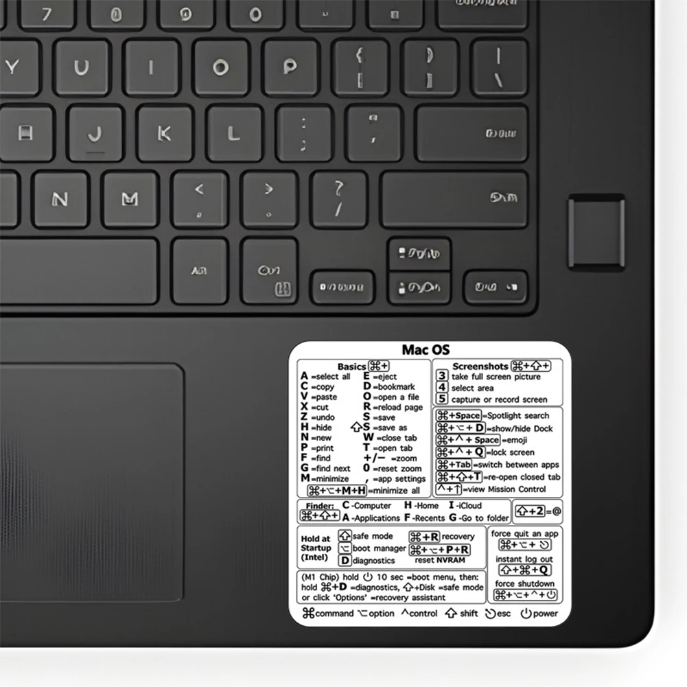 1pc naklejki ze skrótami klawiaturowymi do systemu word, excel, mac os, naklejka ochronna na laptopa z grafiką i literami
