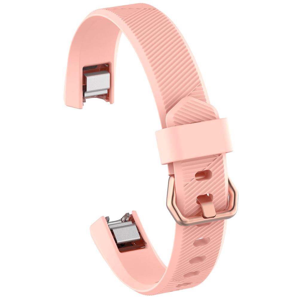 Mjukt silikon säkert justerbart band för fitbit alta hr band armband armband armband klocka utbyte tillbehör: Rosa