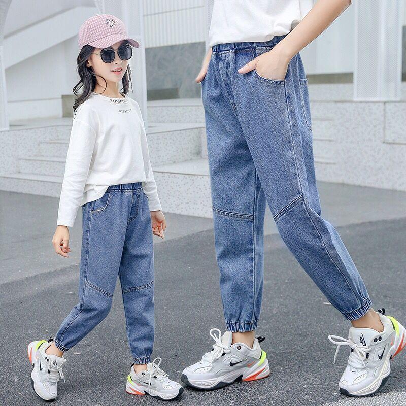 Pantalones vaqueros de algodón lavado para niñas de 2 a 12 años, pantalones coreanos con 2 bolsillos, Color sólido: 3 años