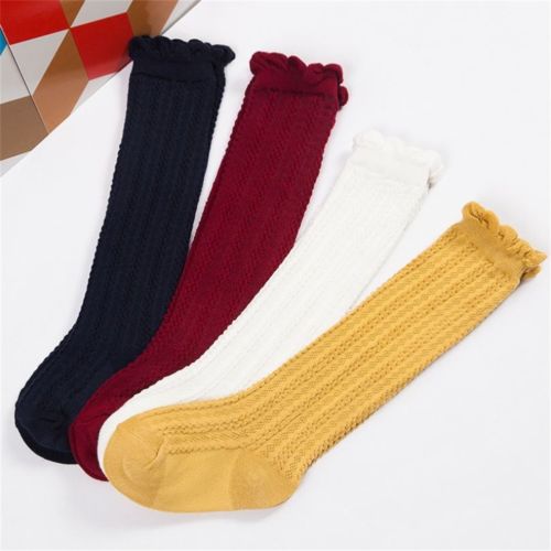 Citgeett Solid Baby Girl Sokken Knie Hoge Bogen Warme Sokken Leuke Lange Buis Booties Gestreepte Casual