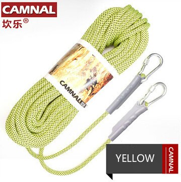 CAMNAL Outdoor 12mm climbing rope rappelling rope lifesaving rope escape rope climbing equipment 10M: yellow