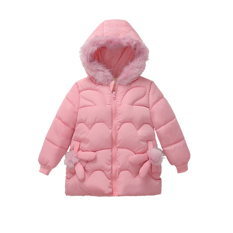 Mode Baby Meisjes Kleding Solid Lange Mouwen Rits Hoodies Coat Donsjack Dikke Winter Warm Tops Outfits 3-8T: A / 6