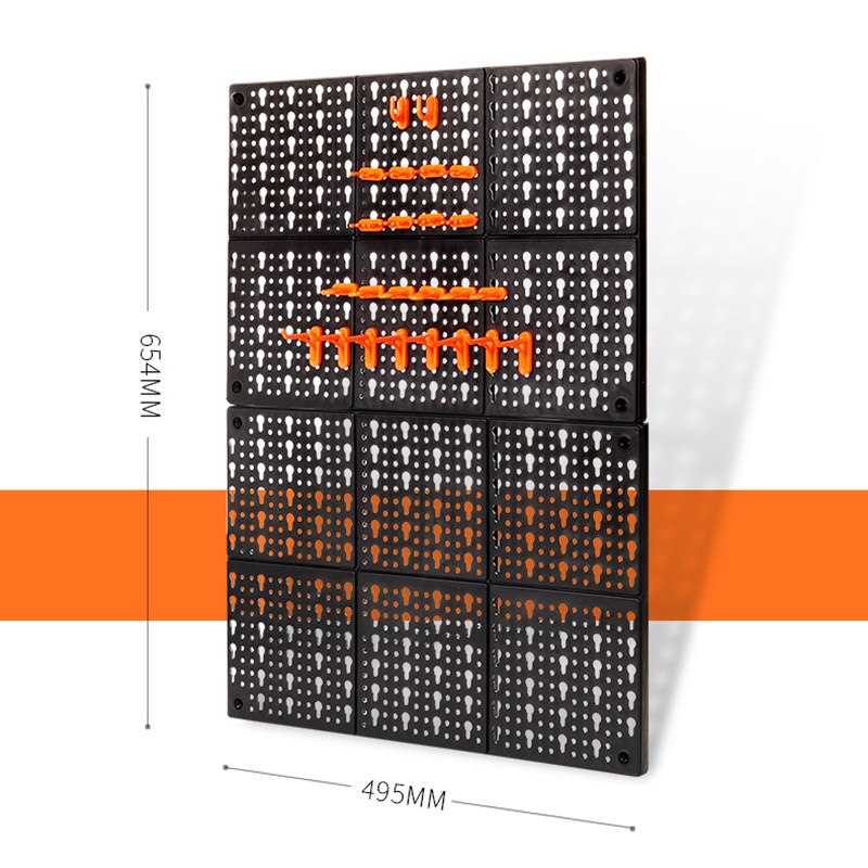 Plastic Hook Tool Box Wall-Mounted Tool Parts Organiser Component Box Hanging Plastic Toolbox Wall Hardware Parts Box: 654x495mm