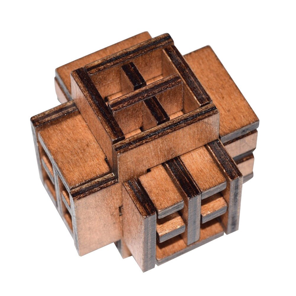 FAI DA TE 3D Giocattoli di Puzzle Di Legno Kong Ming Blocco Luban Giocattoli di Montaggio della Sfera del Cubo Sfida IQ Cervello Giocattoli di Legno Giochi per Bambini giocattoli di formazione: 02