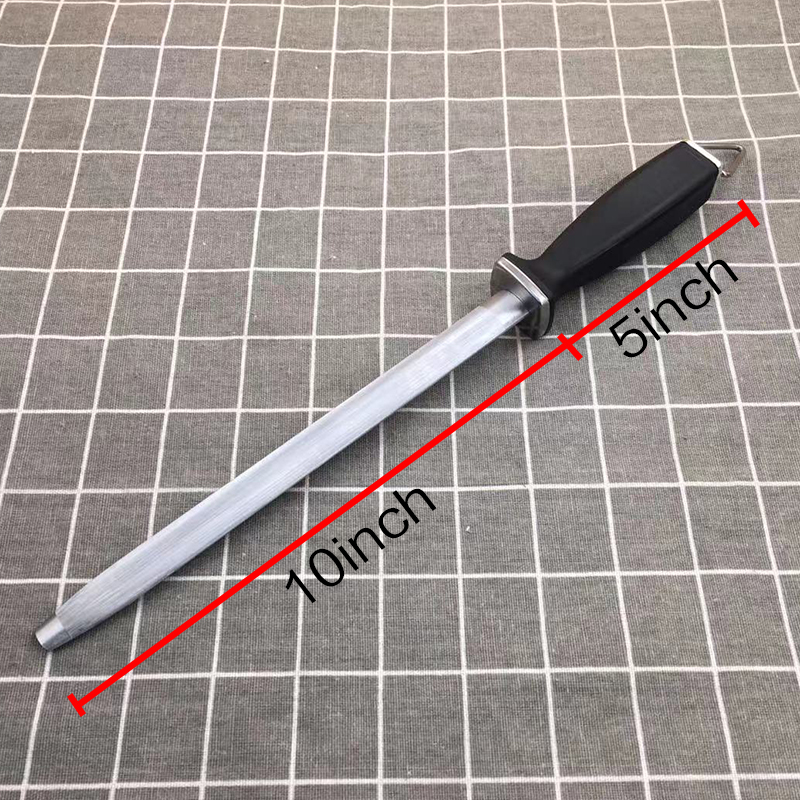 Afilador manual de acero de tungsteno para el hogar, varilla afiladora de piedra, tijeras de cerámica de acero al carbono, 12 pulgadas, afilador de cuchillos de cocina
