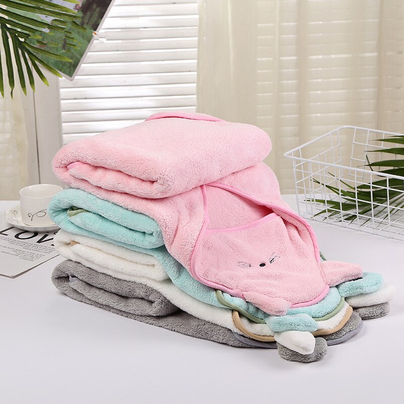 Serviette de bain en velours, essuie-corps pour Bebe Toalla Velvet 90*90cm avec capuche polaire agit aussi comme couverture pour -né,