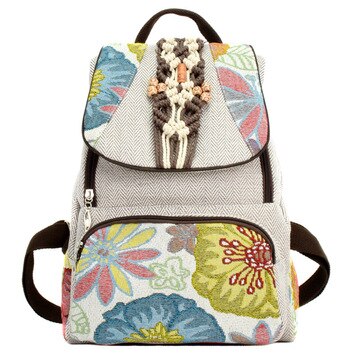 String Applicaties Vrouwen Reiziger Backrack! Leuk Bohemian Bloemen Prints Lady Cover Backruck Veelzijdige Vintage Rugzakken