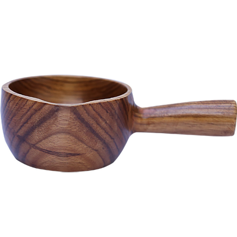 Mini pala de madera japonesa retro, 12x8x5,5 cm, empacadora de agua de madera creativa con mango, cuchara de agua, vajilla de madera para cocina
