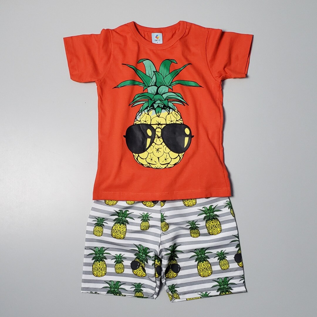 Nyfödd pojke ananas kläder set toppar t-shirt shorts byxor outfits sommar set 0-3t: 18m