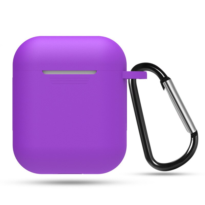 Funda de silicona suave para Apple Airpods funda de auriculares a prueba de golpes para AirPods accesorios de auriculares Fundas protectoras ultrafinas: Purple