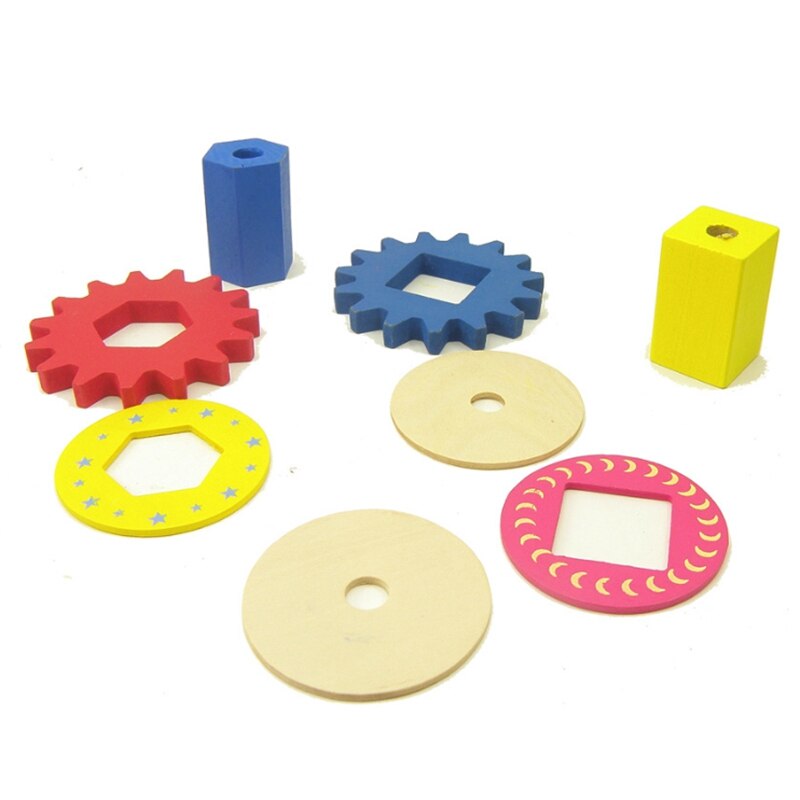 Houten Vorm Gear Vorm Erkenning Bijpassende Speelgoed Kinderen Speelgoed Puzzel Bouwsteen Speelgoed