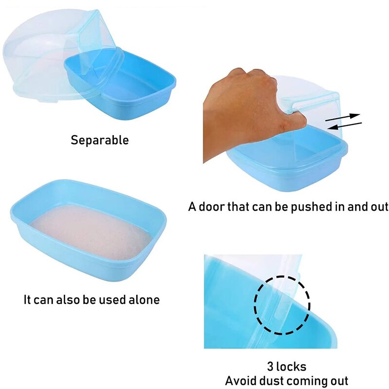 Chinchilla Bad Gladde Plastic Droge Zandbak Douche Toilet Grote Ruimte Eekhoorn Egel Sauna Kleine Dier Accessoires