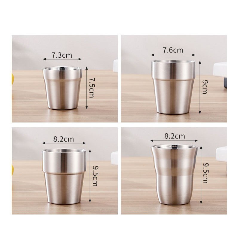 175/260/300/480ml dubbele lagen roestvrijstalen koffiebeker, voedselveilige cola, melk, thee, biermok, draagbare metalen reisbeker