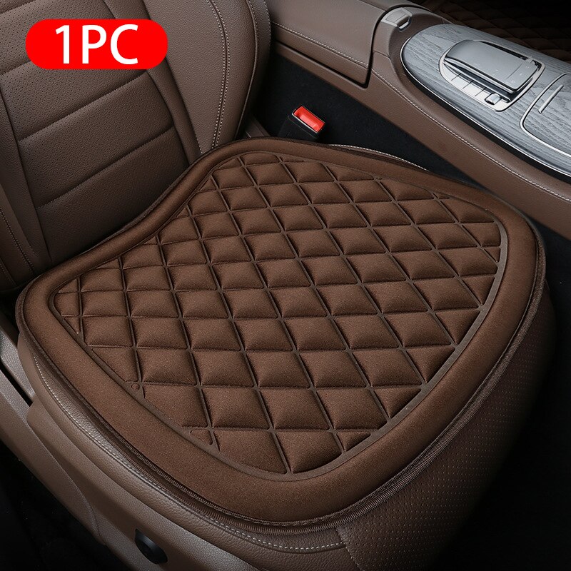 Funda de asiento de coche Universal 3D, cojín de asiento de vehículo, almohadilla de protección de Banco delantero y trasero, Protector de asiento de coche antideslizante para coche de 5 asientos: Coffee Front 1pc