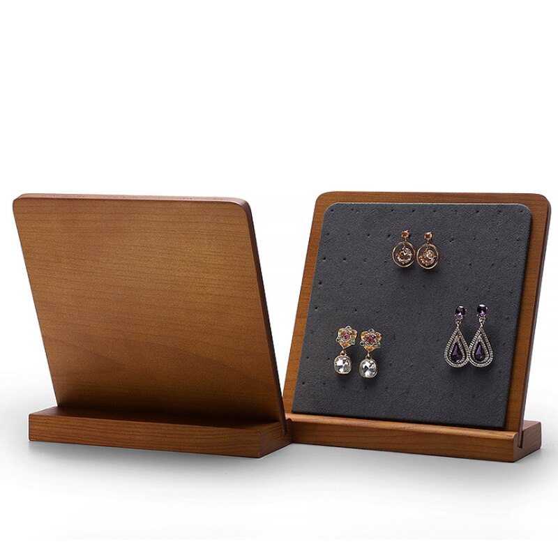 Soporte desmontable de madera para colgar joyas, estante para colgar pendientes, soporte de pendientes, soporte de pendientes de madera maciza de bambú