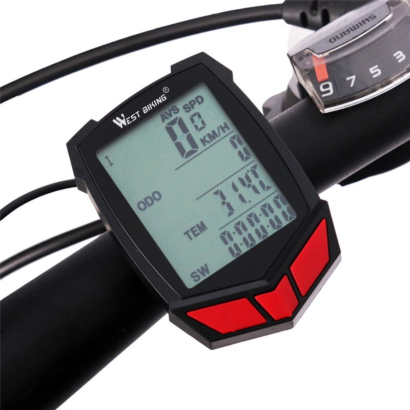 WEST BIKING Bike Computer Bicycle Speedometer LED Bicycle 20 Functions Waterproof Ciclocomputador Cycle Backlight Speedometer