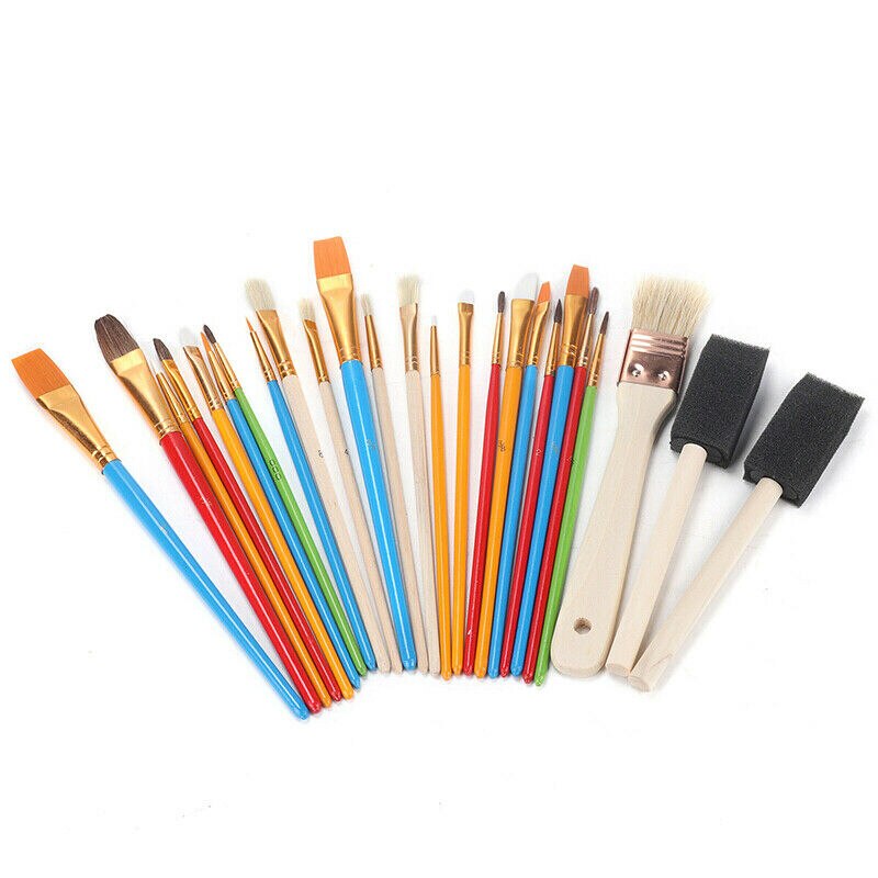 25Pcs Artist Watercolour Painting Brushes Set Paint Acrylic Watercolor Pen Art Supplies Oil Art Craft Accessories