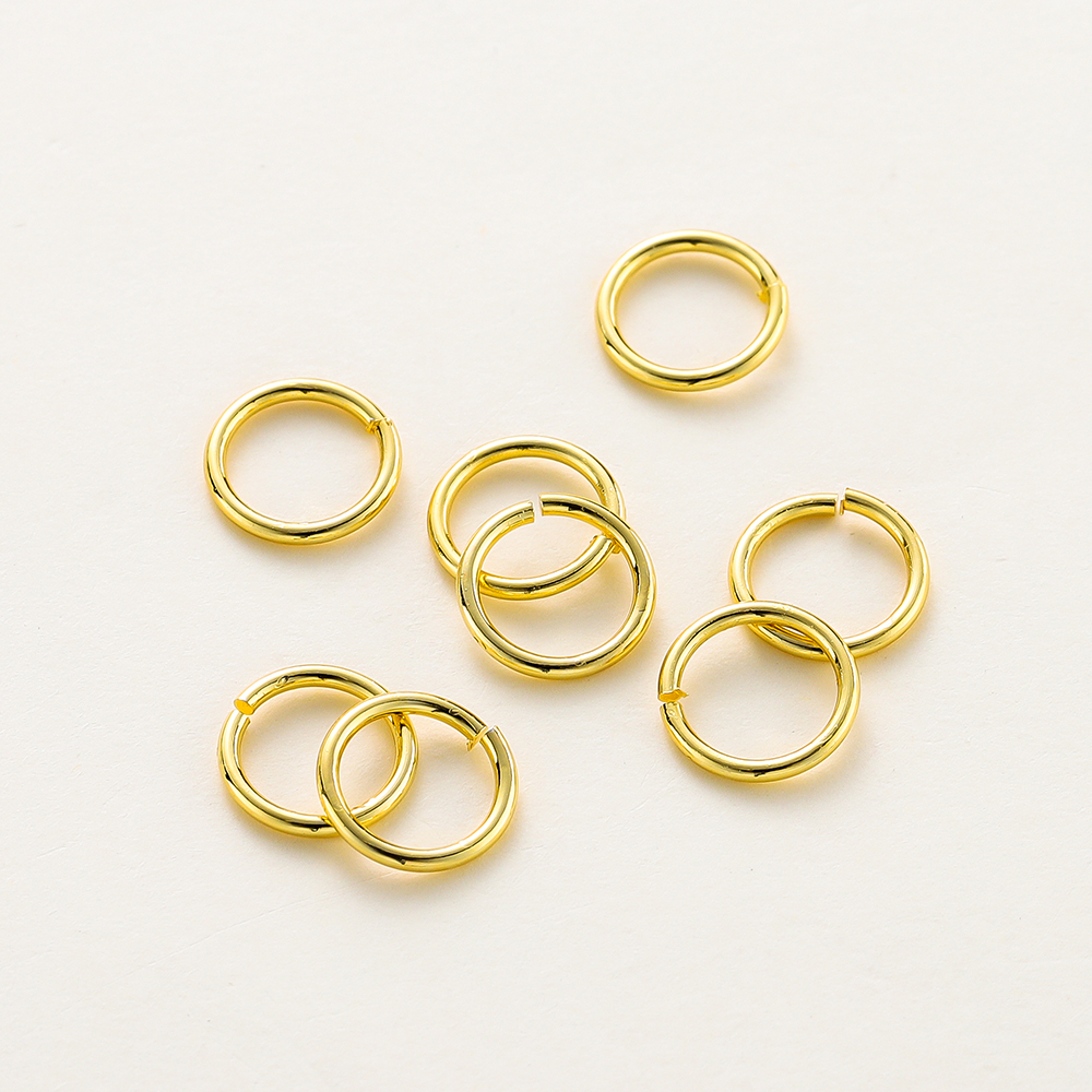 50-200/lote de collar de oro de 14K y 18K, anillo abierto de salto individual, conector de cierre de langosta, ajuste de anillo dividido, accesorios para hacer joyas DIY