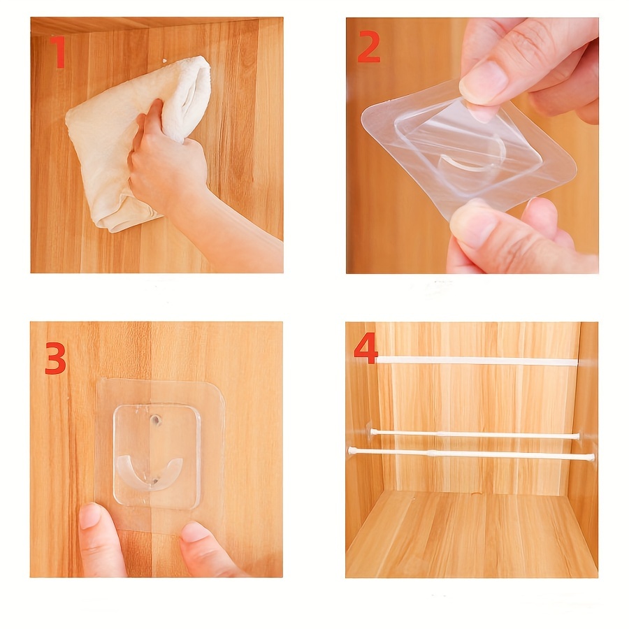 2-10 stücke schlagen-freies Teleskop Stange Halterung Klebstoff Dusche Vorhang Stange Halfter Kein Bohren Dusche Stange Spannung Halfter Starken Haken