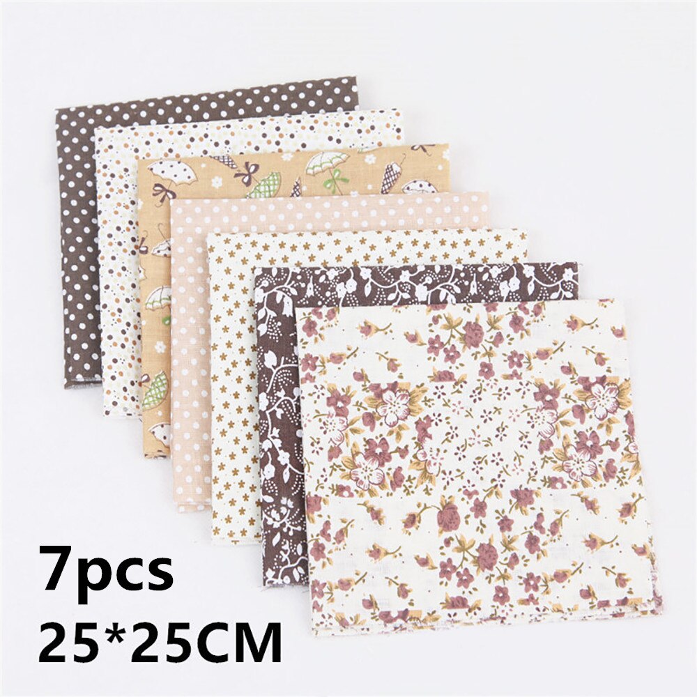 7pcs DIY Craft Sewing Square Floral Cotton Fabric Patchwork Cloth Set Random 25*25cm 50*50cm Tela Para Hacer Mascarillas: C / 50X50cm