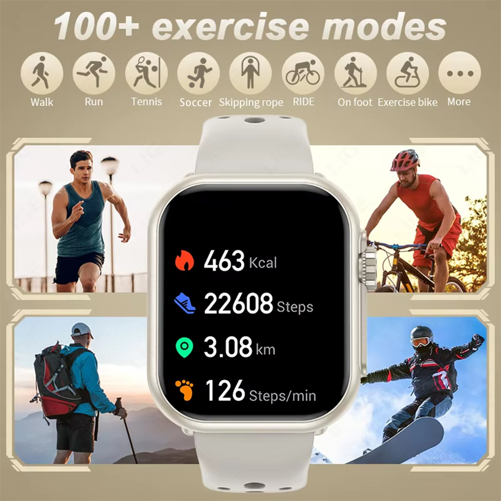 Smartwatch per uomo e donna, batteria da 1000 mAh, 100 giorni di pausa, schermo HD da 1,85", fitness inseguitore, IP68 impermeabile, cardiofrequenzimetro/monitoraggio del sonno, per androide/iPhone