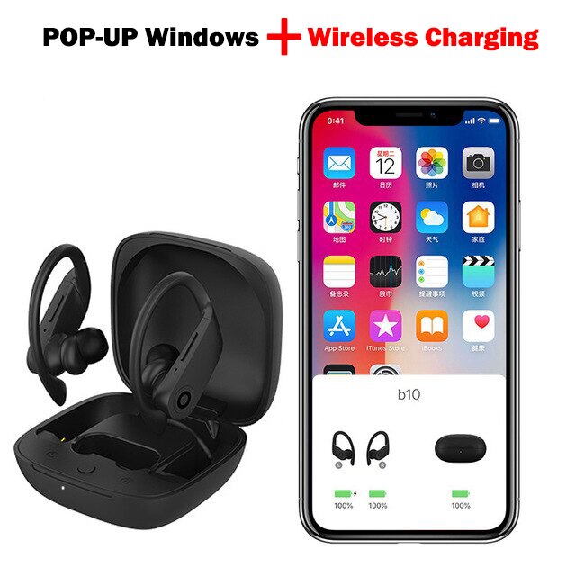 McGeSin B10 TWS Draadloze Bluetooth Hoofdtelefoon Sport Oortelefoon Running Oordopjes Waterdichte Sport Draadloze Headset Met Microfoon Voor Telefoon: Pop Up Windows