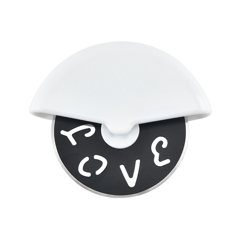 Round Pizza Hob Stainless Steel Non Stick Cake Cutter Cake Shovel Knife Pizza Wheel Knife Kitchen Baking Tool: white