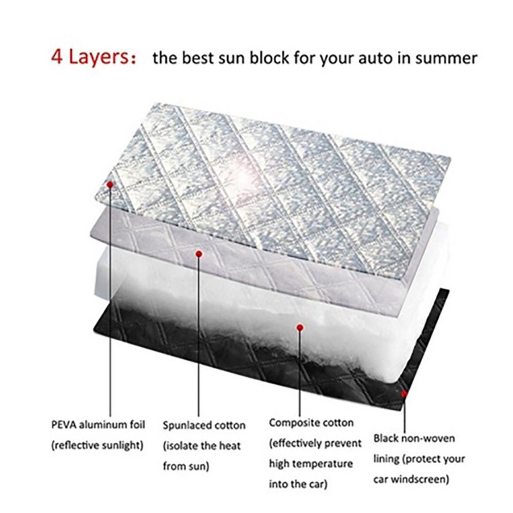 Practical Car Windscreen Cover Anti Snow Frost Ice Aluminum Foil Film Pearl Cotton Anti Snow Sun-Proof Front Summer Windscreen
