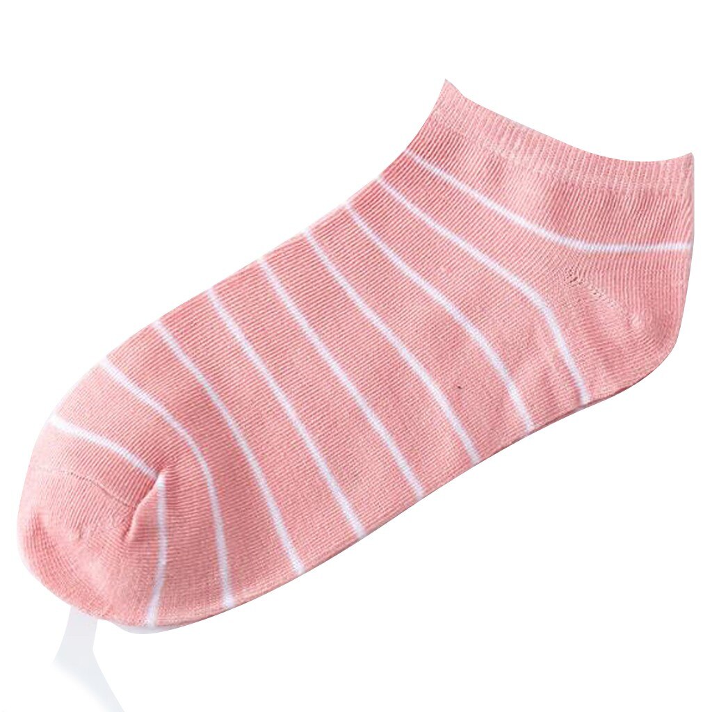 Women Stripe Short Socks Skateboard Colorful Ankel Sock Breathable Comfortable Casual Socks Harajuku #40: Pink