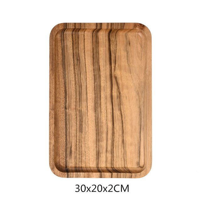 Brood houten bord japanse rechthoekige houten pan bord fruitschaal schotel theeblad dessert diner: 30 20 2cm